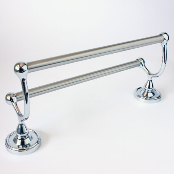 Midtowne Traditional Round 24" Double Towel Bar in Chrome