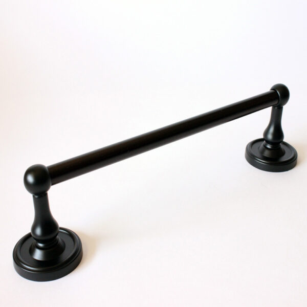 Midtowne Traditional Round 24" Towel Bar in Black