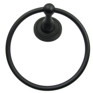 Midtowne Traditional Round Towel Ring in Black