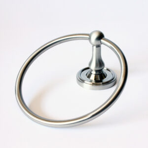 Midtowne Traditional Round Towel Ring in Satin Nickel